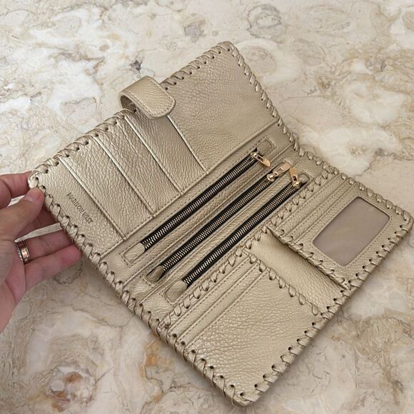 Madison West Travel Collection Large Passport Wallet - Laser Cut Rose Gold - Picture 4 of 13